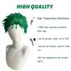 Green Spiky Short Wig Layered Wig for Men for Anime Cospaly Costume Staight Synthetic Wig for Christmas Halloween Event