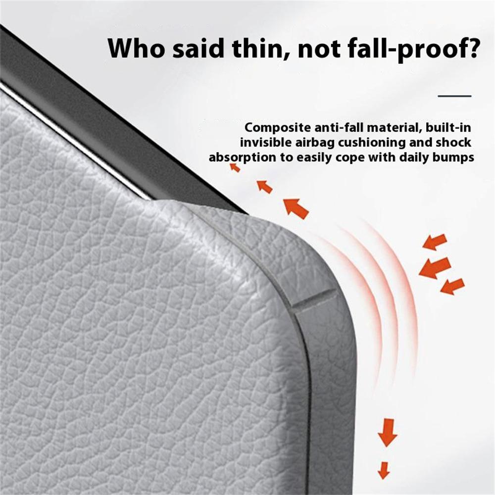 For iPhone 16 Case Borderless Slim Anti Drop Leather Texture PC Phone Back Cover