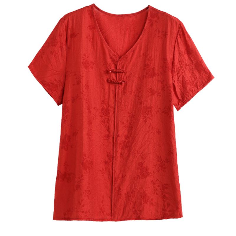 Elegant Blouses for Women Top Plus Size Casual Loose Women's Short Sleeve Shirt Summer Vintage Clothes