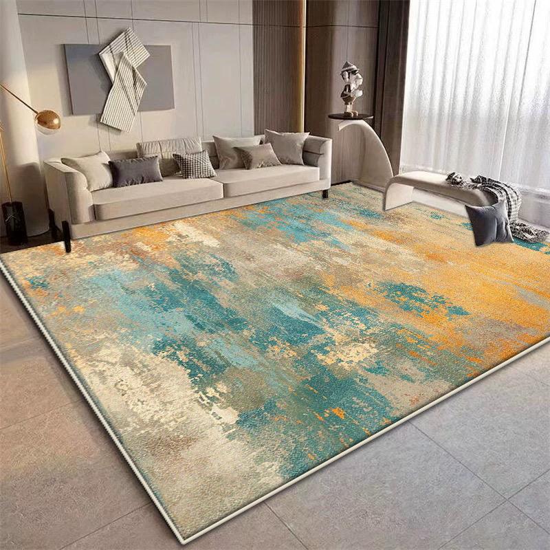 Orange Large Area Carpets for Living Room Modern Abstract Decoration Sofa Bedroom Rug Bathroom Cloakroom Non-slip Door Mat Floor