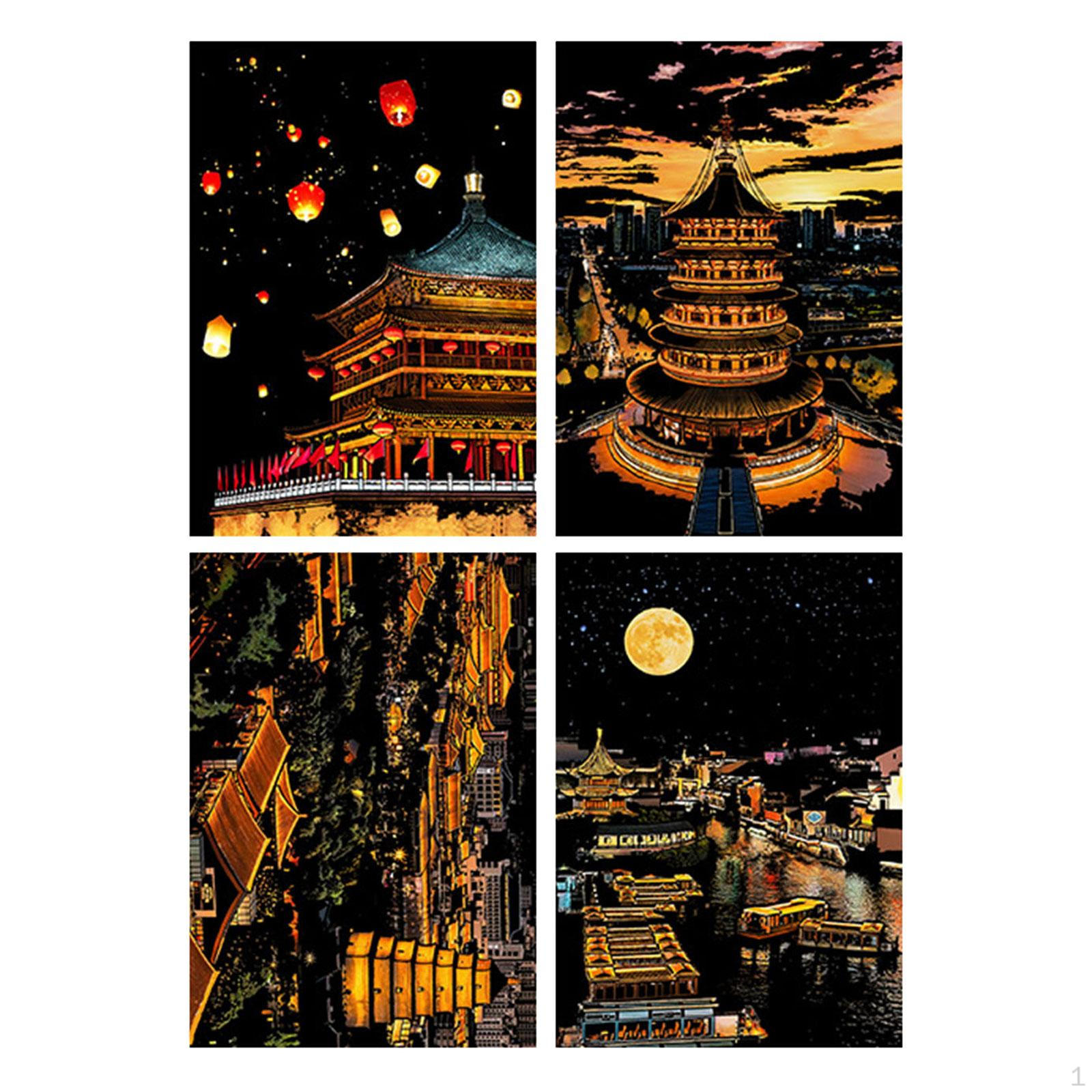 

4 шт. Бумага для рисования с деревянными палочками для рисования и игр Style C