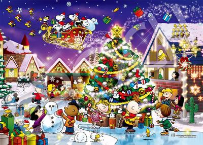 Epoch Puzzle PEANUTS Snoopy Frohe Weihnachten Enthält und Punktezettel 500-Teile-Puzzle, (38x53cm), 06-128s, Kleber, Spachtel,