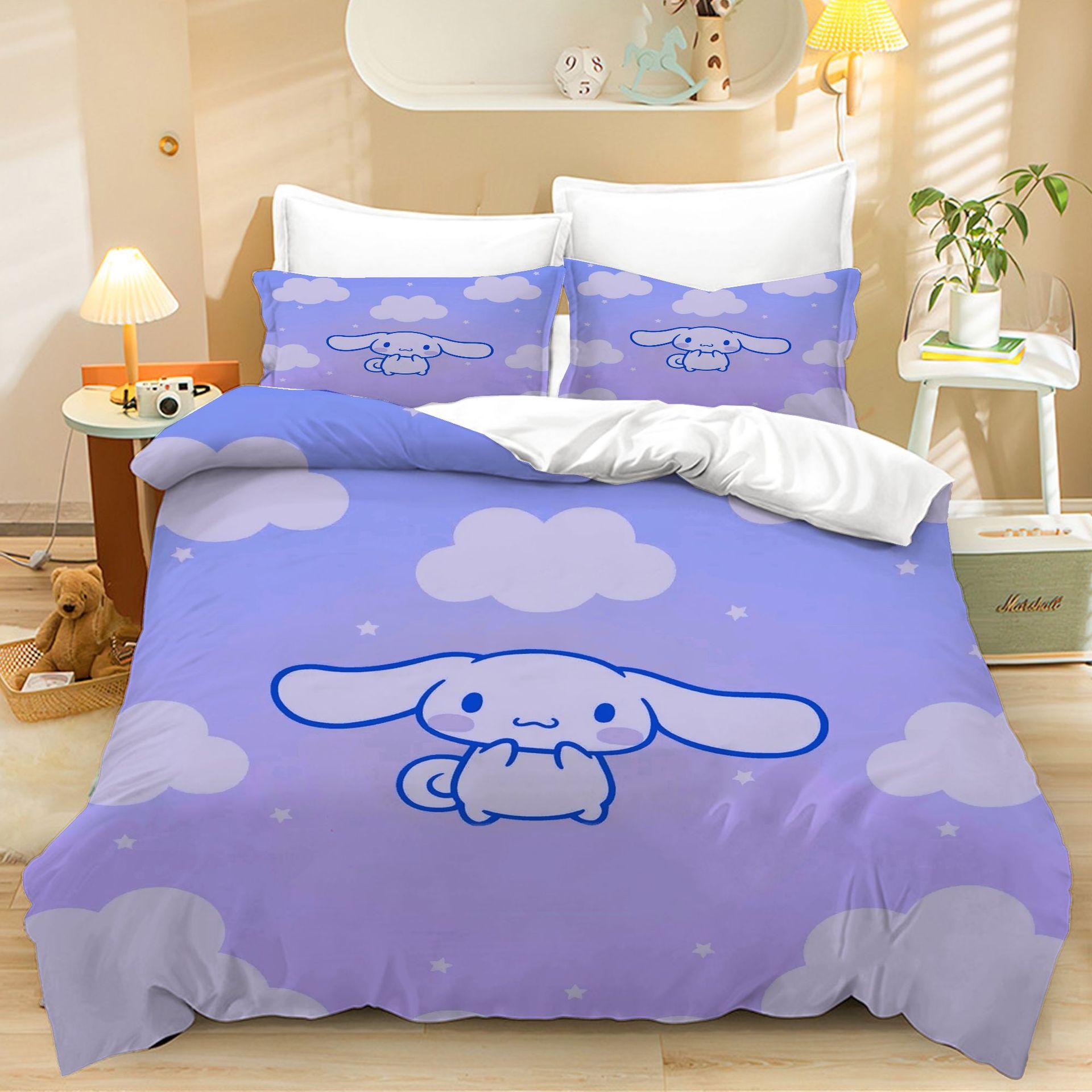 

Постільна білизна з принтом Cinnamoroll Комплекти Ковдра Покривало Наволочка 2-3 Предмети Комплекти Дитячий Дорослий Розмір Декор Спальні US King 259x228cm