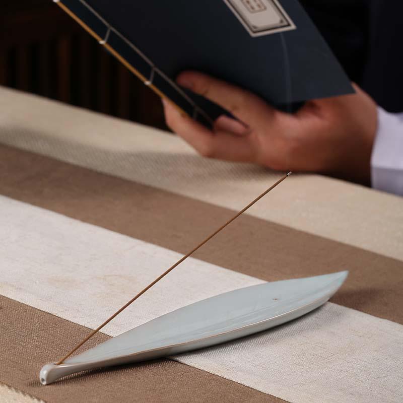 Ceramic Sandalwood Incense Holder and Burner - Office and Home Ornament Tool.