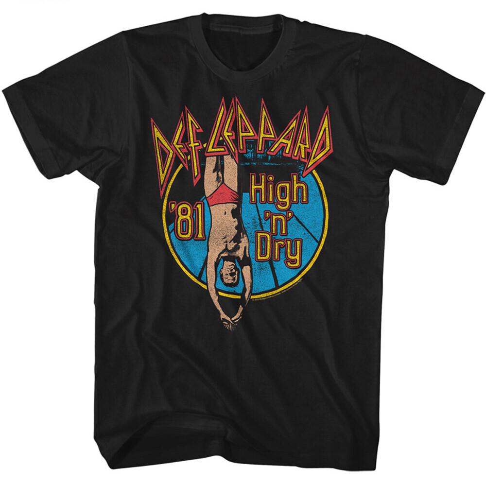Def Leppard T Shirt 1981 High N Dry Tour New Licensed Black Heavy Metal Rock Unisex T-Shirt S