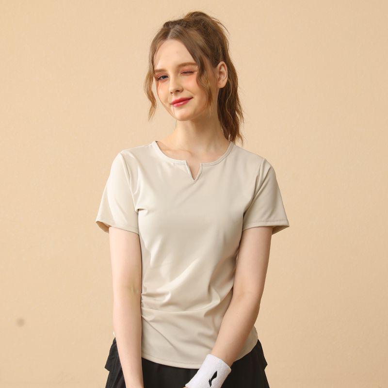 Women's V-Neck Quick-Dry Slim-Fit Sports T-Shirt - Breathable Yoga & Running Top