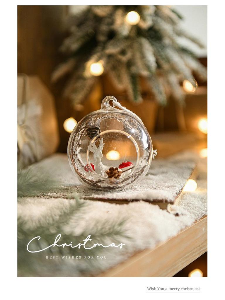 Glass Christmas Ball Ornament - Festive Hanging Decoration for Holiday Atmosphere