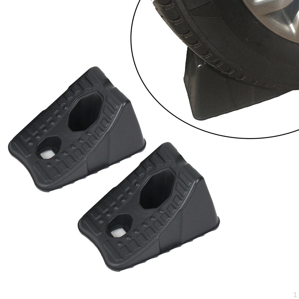 2 Pieces Heavy Duty Wheel Chocks Rubber Easy To Use Spare Parts Universal Tire Stopper