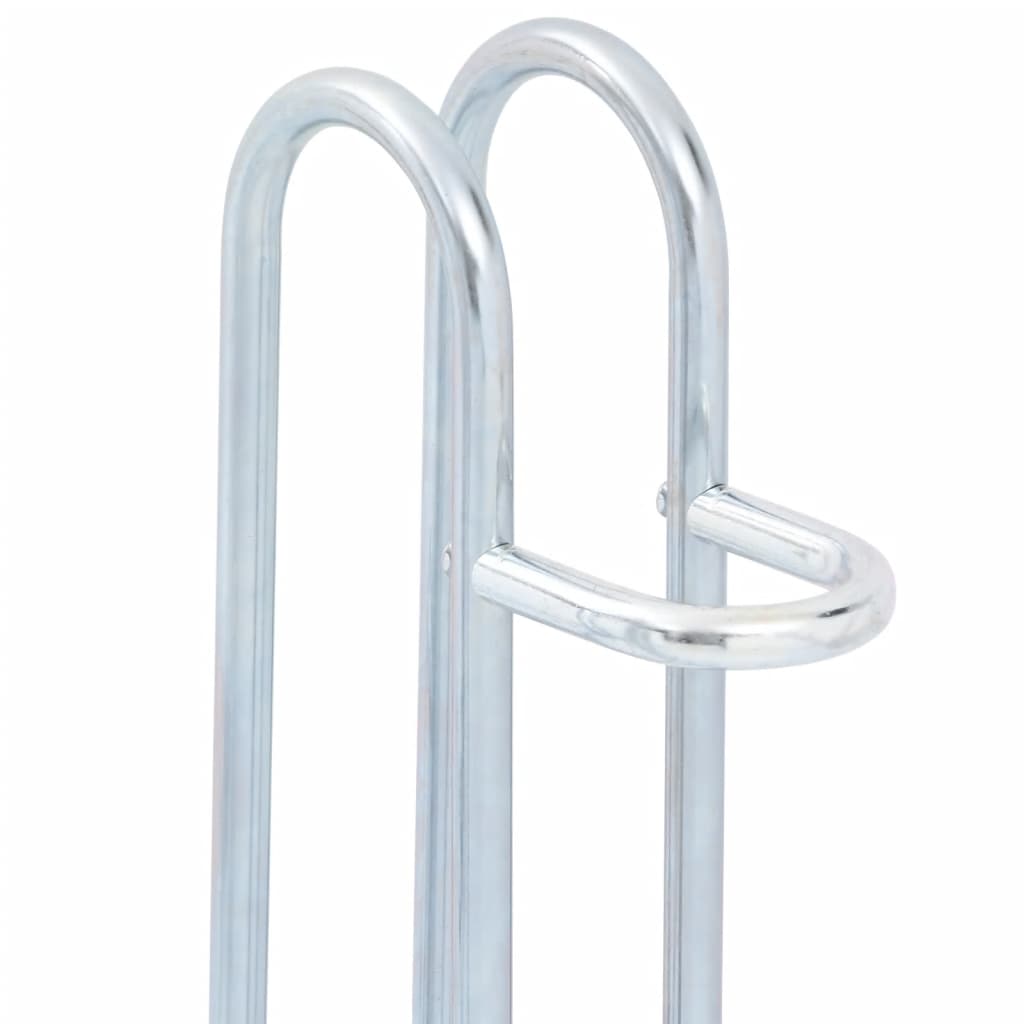 Vidaxl Stand for 4 Bicycles, Freestanding, Galvanized Steel