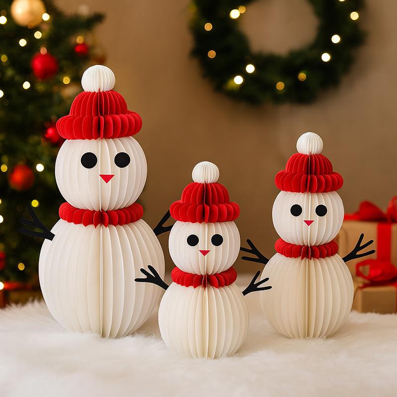 Brad de Crăciun din hârtie tip fagure 3D Moș Crăciun Minge tip fagure Aranjament central de masă Decorațiuni pentru petrecerea de Crăciun Ornamente de birou