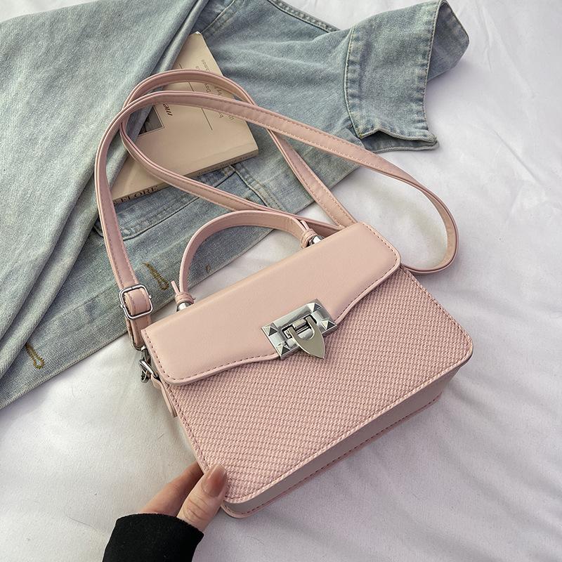 New High-end Contrasting Color Fashion Briefcase Bag Portable Shoulder Crossbody Trendy Women's Bag
