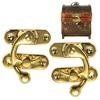 2pcs Retro Horns Locks Antique Bronze Iron Padlock Hasp Hook Lock Curved Buckle With Screws For Jewelry Wooden Box Metal Lock