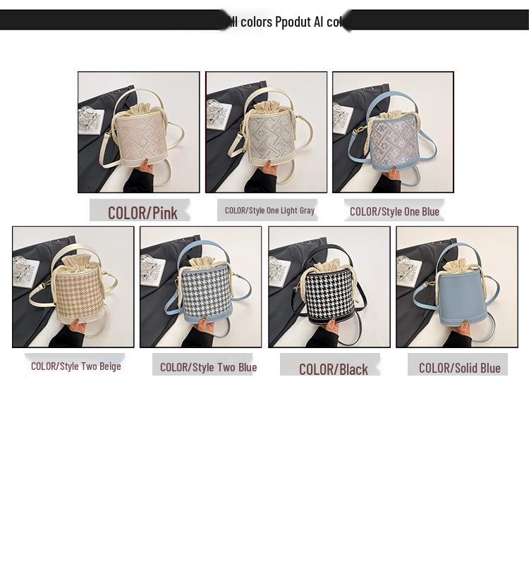 Zhuang Brocade Women's DIY Retro Bucket Crossbody Bag with Drawstring