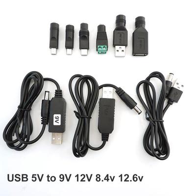 USB 5V To 9v 12v 12.6V 8.4v Boost Line Power To DC 5.5x2.1mm Male Mini 5pin Type C Step UP Module Connector Cable Converter