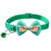 Cute Plaid Bow Tie Pet Collar Adjustable Polyester Dog Cat Necklace Bell Charm Colorful Checkered Design Winter/Spring Summer