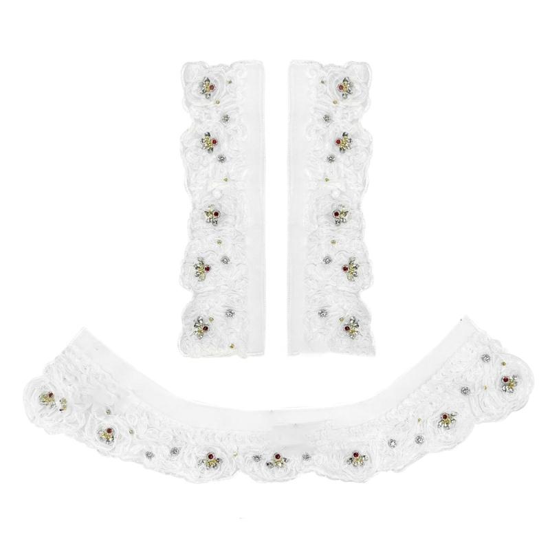 

Hand Embroidered Organza Fabric Applique With Rhinestones For Clothing Shirt Collar Accessories And Craft Project 1