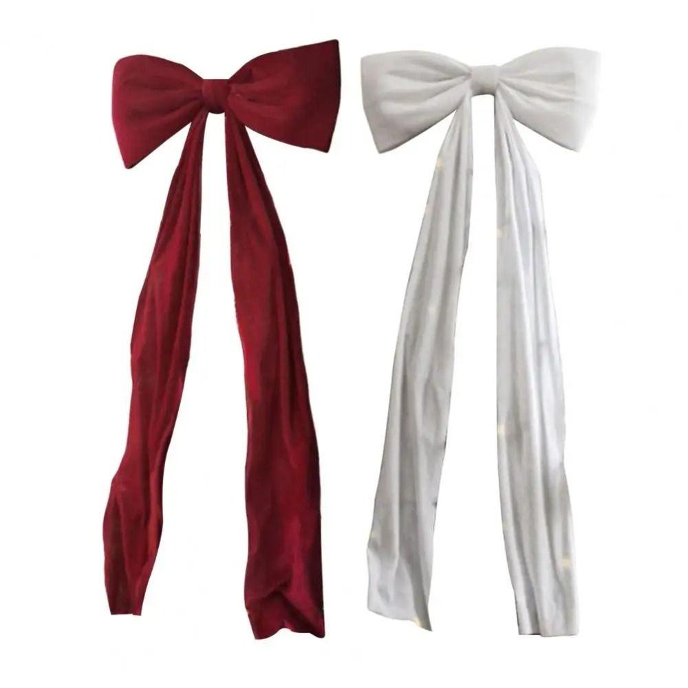 Elegant Large Christmas Bowknot 50x180cm Extra Large Christmas Decorative Bow Red/White DIY Xmas Tree Topper Bows Children Gifts