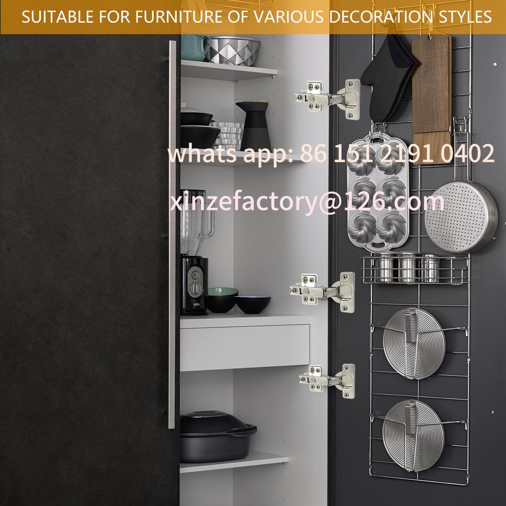 Customizable  Hinges Cold Rolled Steel Hydraulic Cabinet Door Hinge Damper Buffer Soft Quiet Closing for All Cupboard