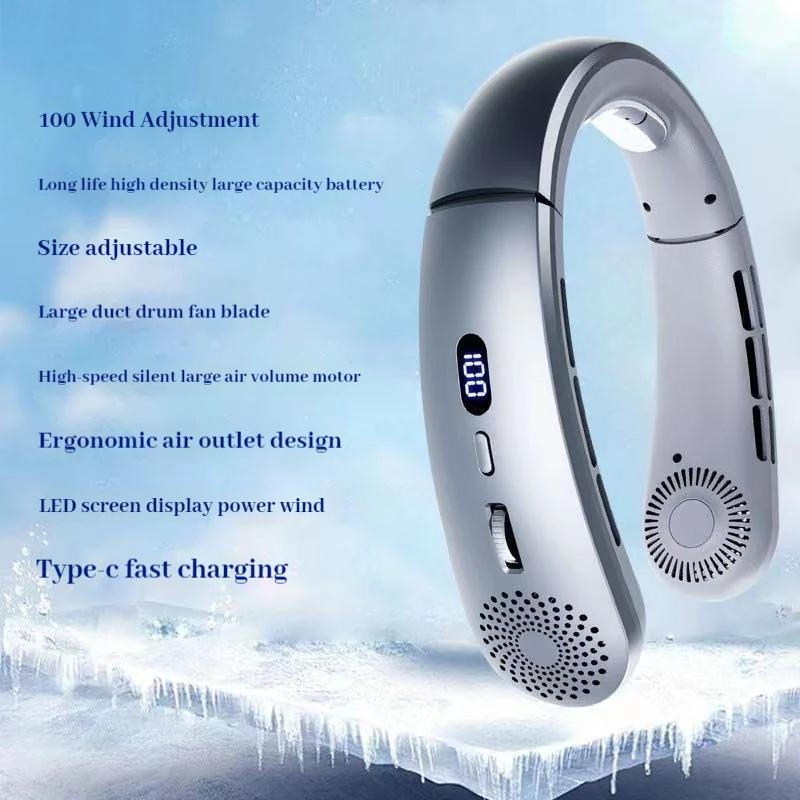 

Вентилятор на шею, Легкий носимый вентилятор, Низкий уровень шума, 5 скоростей, Вентилятор свободные руки , Подвесной дизайн наушников, Спортивный вентилятор для помещений и улицы серый