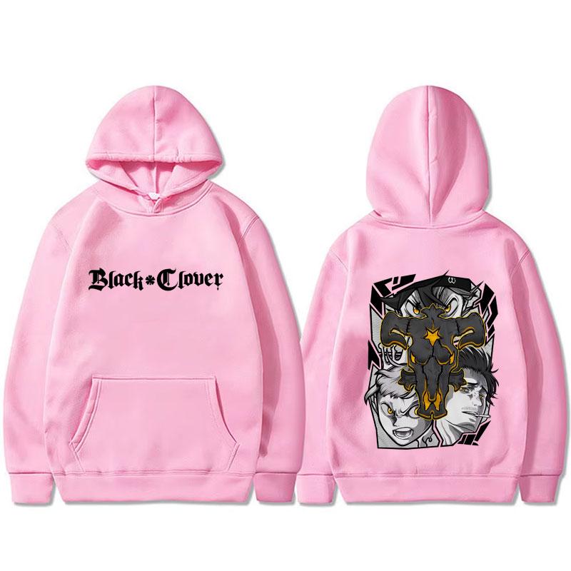 Manga Black Clover Graphic Printed Hoodies Vintage Oversized Hooded Sweatshirt Long Sleeves Soft Hoodie Men Women Clothes