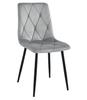 LIBRA Chair - Silver-gray Velvet / Black Legs X 1