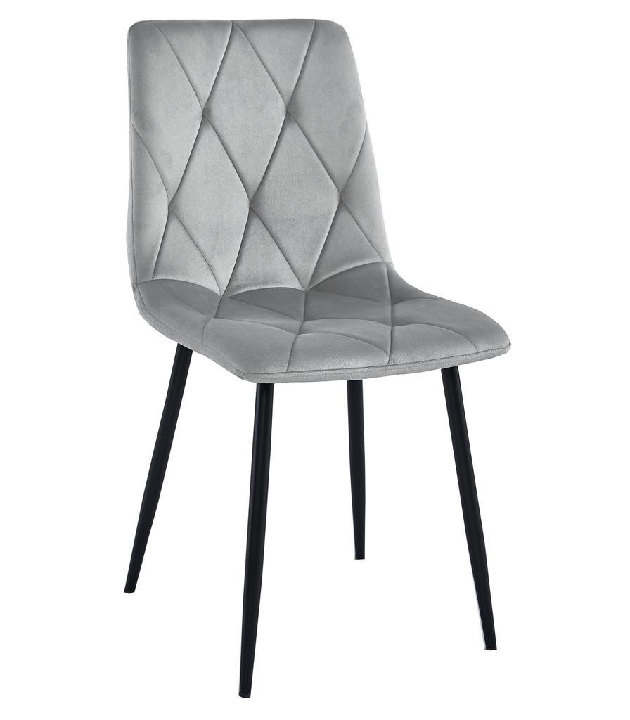 LIBRA Chair - Silver-gray Velvet / Black Legs X 1