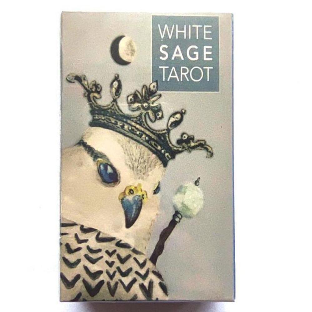10.3*6cm White Sage Tarot Deck, A Pocket-Sized 78-Card Deck Featuring Charming Animal Art & Nature-Inspired Minimalist Design
