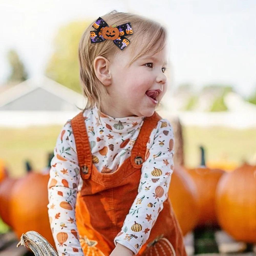 Ghost Pumpkin Hairpin Eyeball Bat Duckbill Clip Fashion Halloween Bow Hair Clip Cosplay