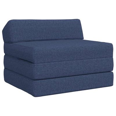 Folding Sofa Bed Blue 200 X 70 X 10 Cm Fabric