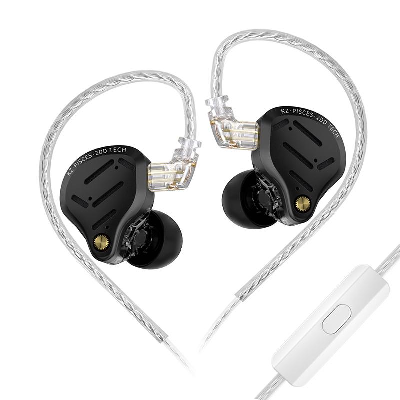 KZ Pisces 2DD Dynamic Drive Earphones Adjustable Earbuds HIFI In Ear Wired Gaming Earphones 2PIN 3.5MM Type-c Plug Cable