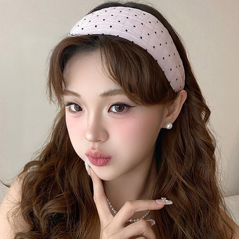 Polka Dot Wide Headband For Women - 2026 Spring/Summer Volumizing Non-Slip Hair Accessory