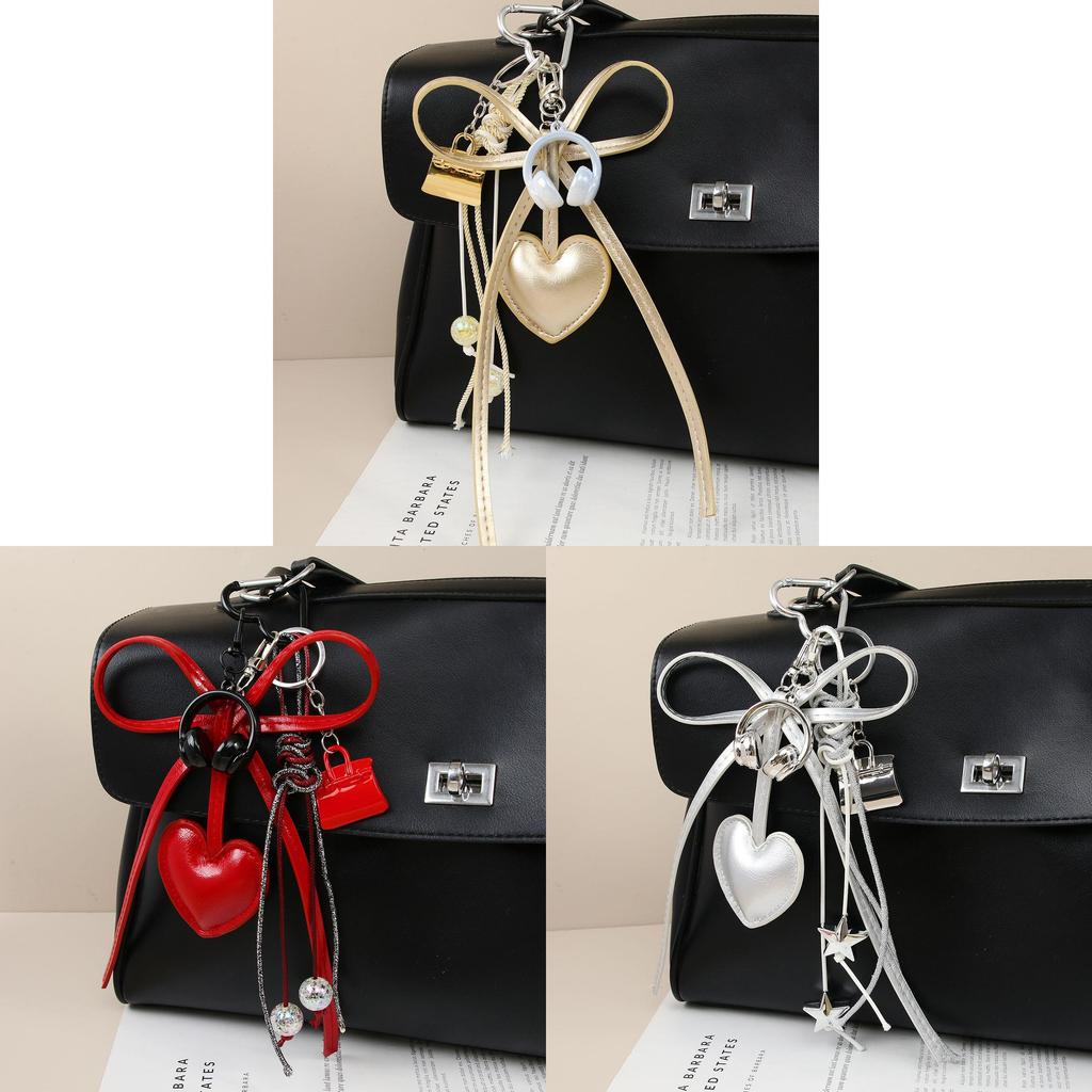 Pu Heart Shaped Mini Bag Pendant For Accessories And Keychains