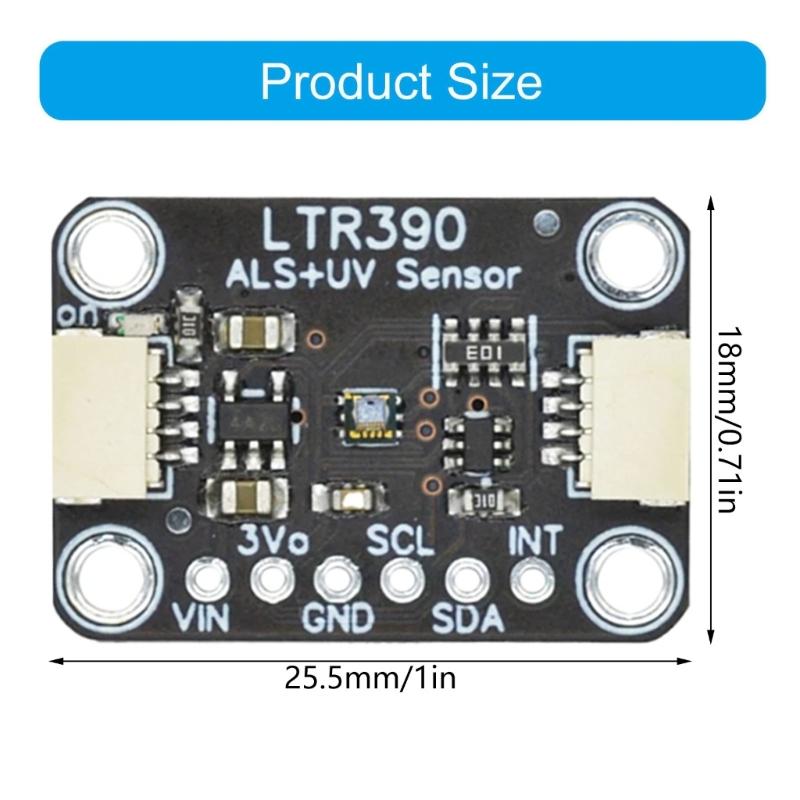 LTR390 Light Sensory 280nm to 430nm Support I2C UART 3.3V 5V for Light Intensity Detection Weather Experimemt