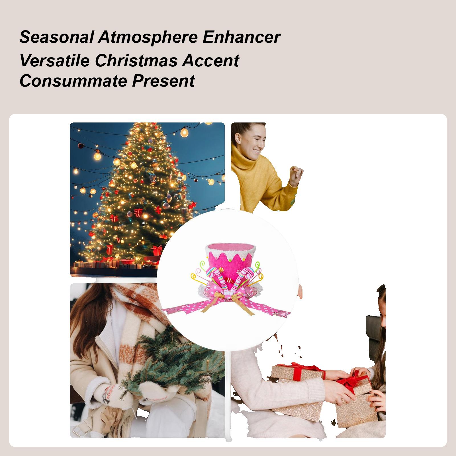 

Christmas Tree Toppers Winter Desk Decoration Christmas Tree Top Hat With Candy Cane And Bow For Holiday Home Table Desktop China Mainland