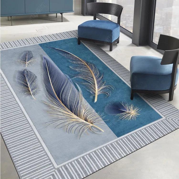 Nordic Feather Carpet Living Room Sofa Decor Bedroom Bedside Area Rugs Cloakroom Non-slip Washable Home Coffee Table Floor Mat
