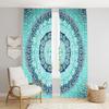 Beautiful Indian Bohemian Psychedelic Hippie Tree of Life Window Curtain Panels for Bedroom, Living(Green Elephant Mandala)
