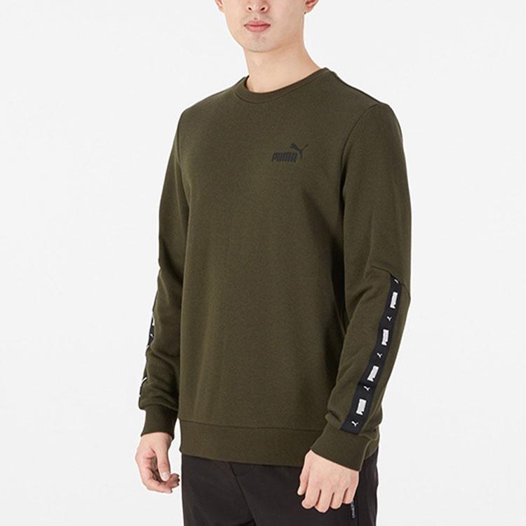 Puma Side Logo Tape Crew Neck Sweatshirt Men Sweatshirt Green 849562-70
