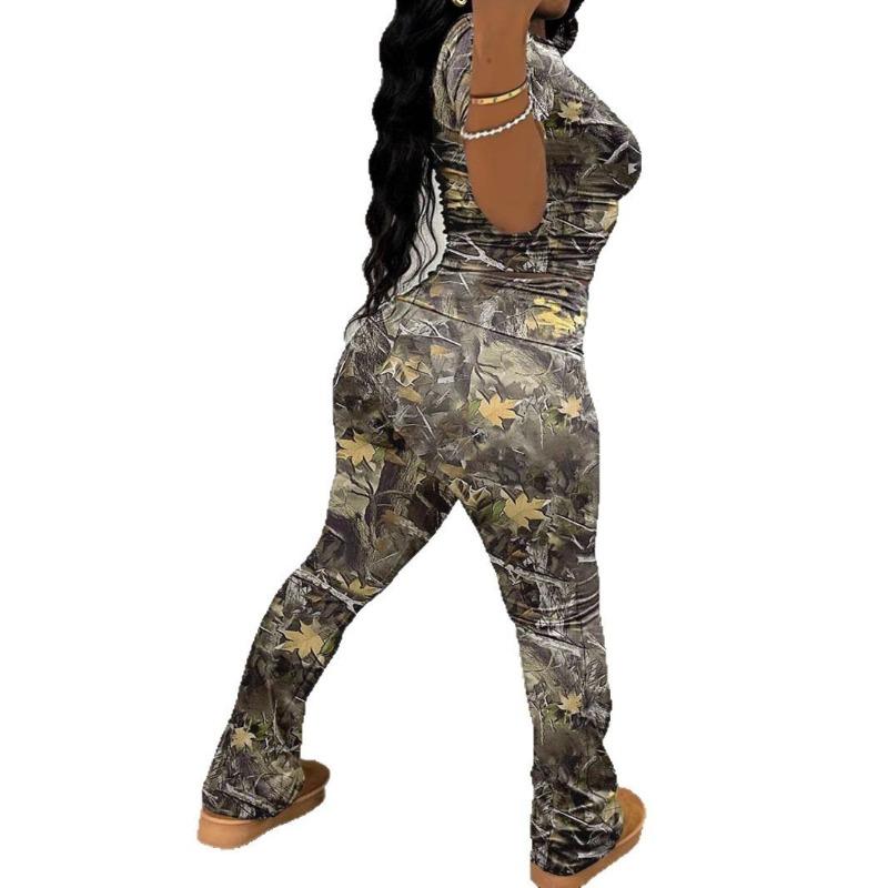 Dámské jarní a podzimní nová ležérní móda s náhodným potiskem a krátkým rukávem, kalhoty a oblek