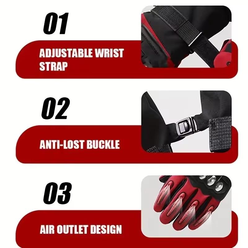 Winter Motorcycle Off-road Riding Full Finger Gloves Men Thick Anti Slip Touch Screen Warm Windproof Glove Outdoor Sports Riding