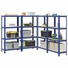 VidaXL Étagères de rangement à 4 niveaux 4 pcs acier bois d'ingénierie, étagère de garage, étagère de rangement de garage, 3307581