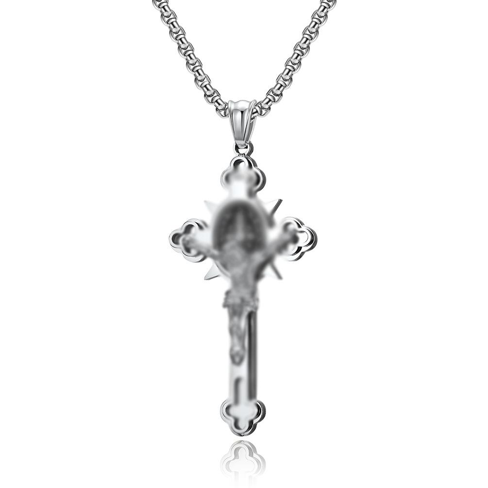 European and American Style Niche Design Titanium Steel Cross Necklace Trendy Mens Outfit Matching Pendant