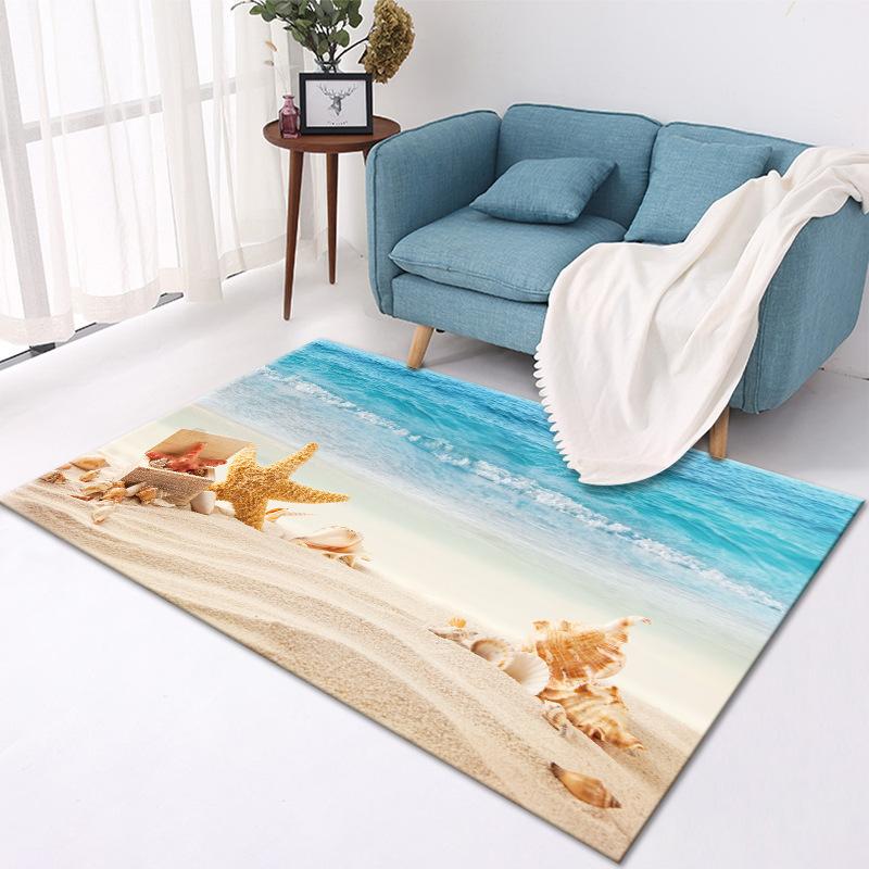 

Ковер для гостиной в океанском стиле, коврик для пола в офисе, ковер для дивана, спальни, прикроватный ковер, ковер для балкона 80 * 120Cm
