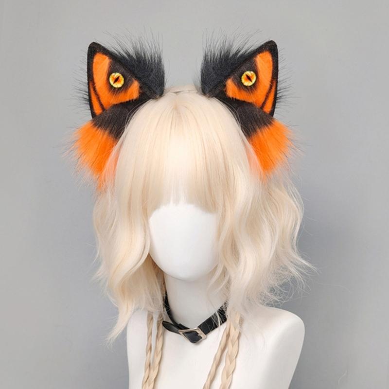 Wolf Ear Hairband Soft Plush Hair Styling Accessory For Kids Adult Halloween Parties Animal Theme Cosplay Hairhoop