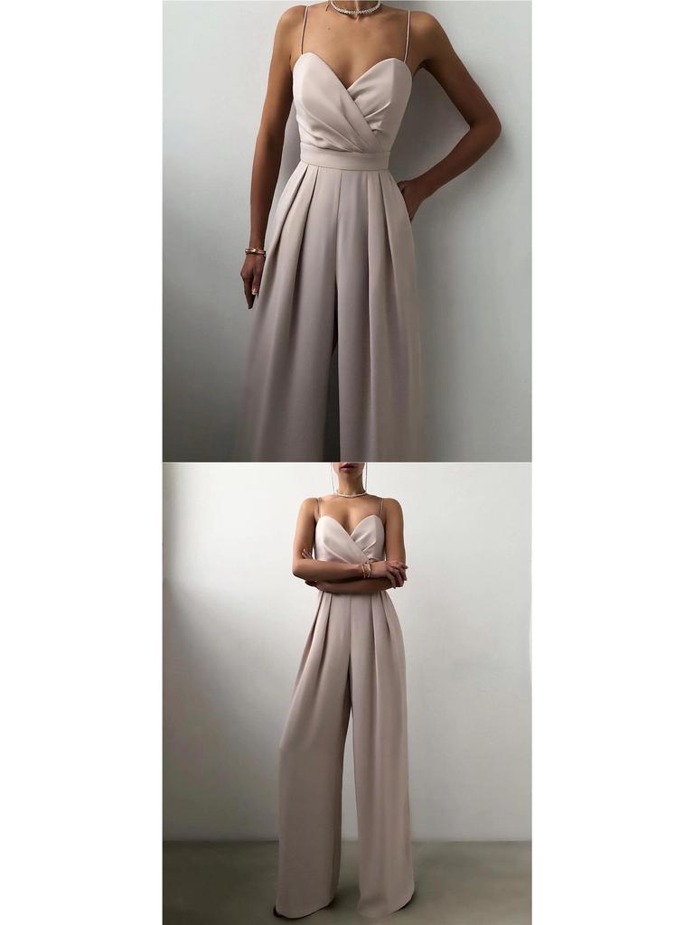 Suspender Straight-Leg Jumpsuit