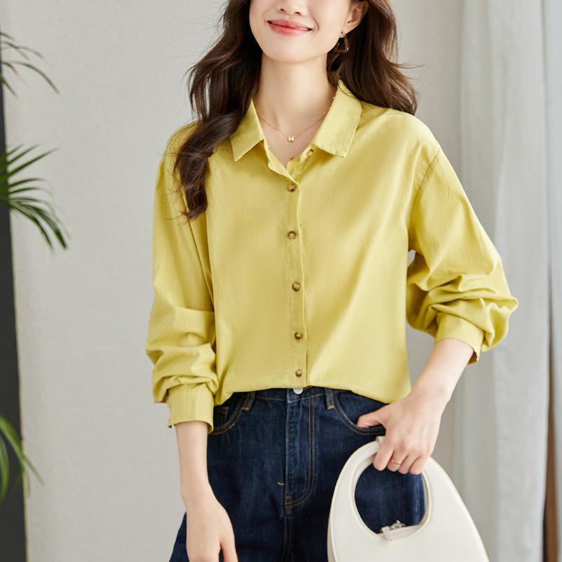 Women's Shirt Design Is Versatile and Spring Outfit New Style Loose Inner Wear and Layered Bottom
