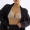 Women Silver Sparkly Boho Rhinestone Body Chain Crystal Bikini Bra Chain