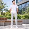 Breathable Autumn Winter Chinos Men Twill Trousers, Slim Fit Stretch Pants, Solid Color Versatile Slimming Leg Trousers Straight Casual Pants