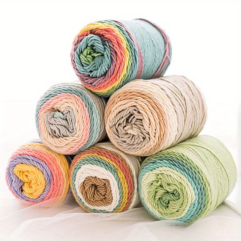 6pcs Gradient Chunky Yarn for Cushions Acrylic Yarn Bundle (600g) - Extra Thick Multicolor Ombre Crochet Yarn for Pillow Covers DIY Knitting Projects