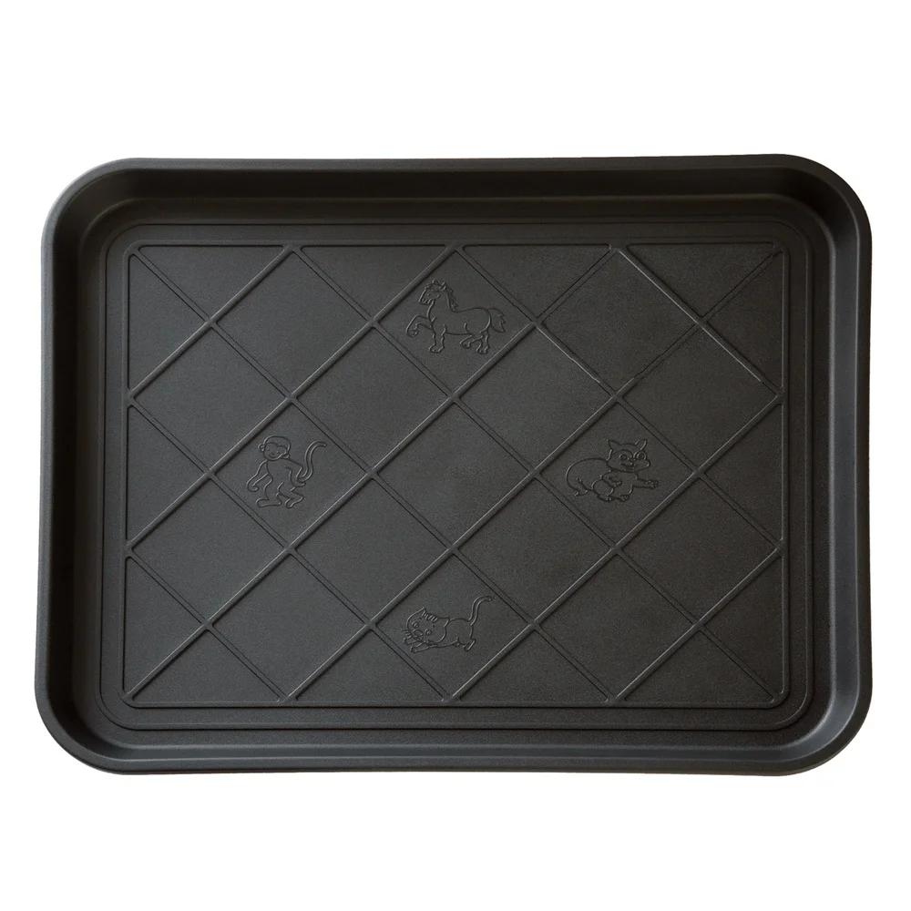 All-Weather Indoor Outdoor Boot Tray Waterproof Raised Edge Shoe Mat Entryway Mudroom Porch Dog Food Tray 20x16 Inches