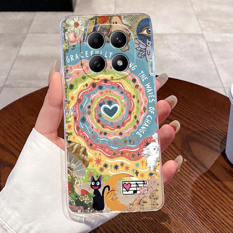 For Redmi Note 15 15Pro 5G Aesthetic Fashion Cute Cat Phone Case Transparent TPU Shell For Redmi Note 15 Pro Plus 5G Soft Cover